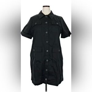 J. Crew Women’s Black Button Down Short Sleeves Mini Dress Size 10